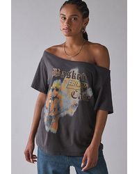 Urban Outfitters - Rock Band Graphic Off-The-Shoulder Oversized Tee - Lyst
