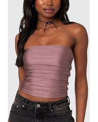 Edikted - Maxeen Shiny Gathered Tube Top - Lyst