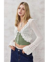 Urban Outfitters - Uo Tie-front Pointelle Cardigan - Lyst