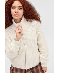 Urban Outfitters - Uo Finn Funnel Neck Zip-through Cardigan - Lyst