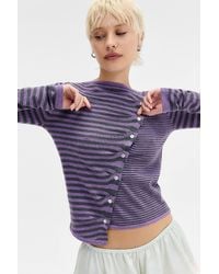 BDG - Lumi Button-up Pleated Asymmetric Placket Top - Lyst