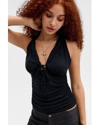 Silence + Noise - Silence + Noise Plunge Sleeveless Hooded Top - Lyst