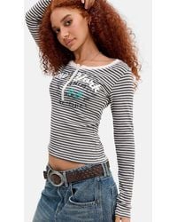 BDG - Stripe Long Sleeve Henley Tee - Lyst