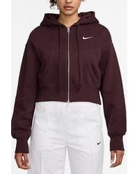 Nike - Sportswear Phoenix Fleece Cropped Full-Zip Hoodie Sweatshirt - Lyst