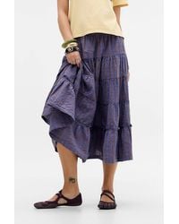 Kimchi Blue - Betty Check Midi Skirt - Lyst