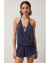 Out From Under - Summer Love Plunging Halter Romper - Lyst