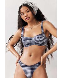 Out From Under - Navy Gingham Bikini Bottoms - Lyst