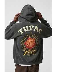 Urban Outfitters - Tupac Roses Washed Full Zip Hoodie Sweatshirt - Lyst