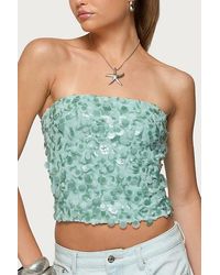Edikted - Brynn Sequin Strapless Top - Lyst