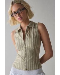 BDG - Ledia Collared Zip-Front Vest Top Jacket - Lyst