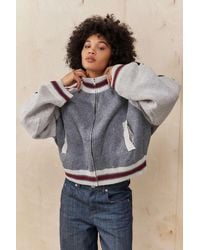 Jaded London - Grey Team 85 Knitted Bomber Jacket - Lyst