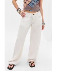 BDG - White Kayla Linen Trousers - Lyst