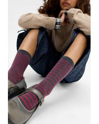 Out From Under - Stripe Rib Socks - Lyst