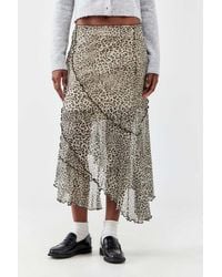 Urban Outfitters - Uo Asymmetric Mesh Midi Skirt - Lyst