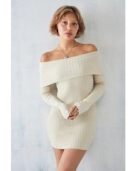 Urban Outfitters - Uo Tori Off-The-Shoulder Knit Mini Dress - Lyst