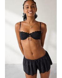 Out From Under - Rita Tie-Front Bow Lace Trim Balconette Bra - Lyst