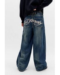 Ed Hardy - Uo Exclusive Blue Fade Twist Jeans - Lyst