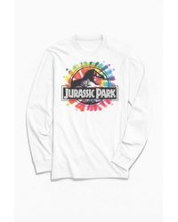 Urban Outfitters Jurassic Park Tie-dye Logo Long Sleeve Tee - Multicolor