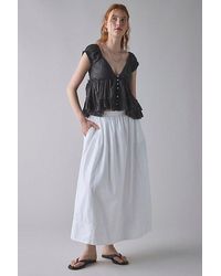 Kimchi Blue - Izzy Lace Trim Button-Front Babydoll Blouse - Lyst