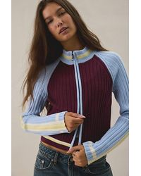BDG - Ruby Ribbed Knit Mockneck Zip-Up Cardigan - Lyst