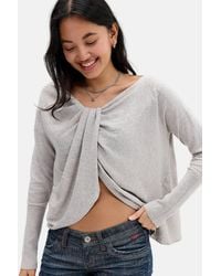 Urban Outfitters - Uo Drape Twist Long Sleeve Top - Lyst