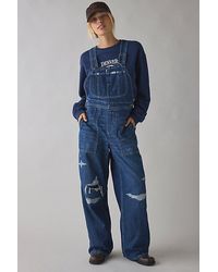 Lee Jeans - Relaxed Distressed Denim Overall - Lyst