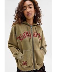 Ed Hardy - Uo Exclusive Gothic Zip-through Hoodie - Lyst
