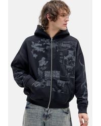Urban Outfitters - Uo Black Asiatic Zip-through Hoodie - Lyst