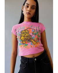 Urban Outfitters Pure Love Tiger Baby Tee - Pink