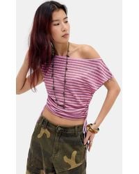 Urban Outfitters - Uo Bonnie Sheer Off-shoulder Knit Top At - Lyst