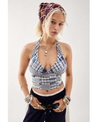 Urban Outfitters - Uo Eliza Checked Halter Top - Lyst