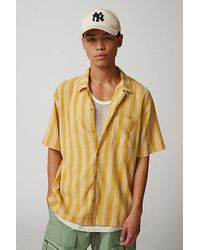 Standard Cloth - Liam Stripe Pattern Crinkle Shirt Top - Lyst