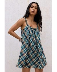 BDG - Madras Check Mini Dress 2xs At Urban Outfitters - Lyst