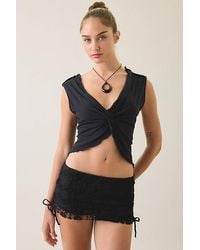 Out From Under - Lola Lace Side-Tie Foldover Micro Shorts - Lyst
