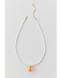 Urban Outfitters - Glass Heart Corded Necklace - Lyst