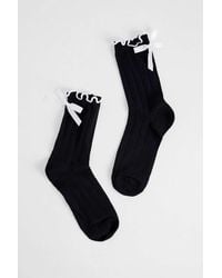 Out From Under - Lettuce-edge Bow Socks - Lyst