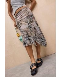 Urban Outfitters - Uo Asymmetric Flock Midi Skirt - Lyst