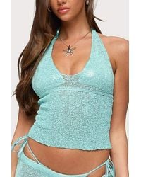 Edikted - Bena Textured Knit Halter Top - Lyst