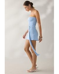 uo mira strapless tie back bow satin slip mini dress UO Mira Strapless Tie-Back Bow Satin Slip Mini Dress