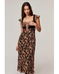 Kimchi Blue - Floral Ocean Midi Dress Xs At Urban Outfitters - Lyst