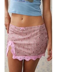 Urban Outfitters - Uo Gingham Slip Mini Skirt - Lyst