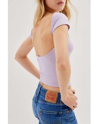 Urban Outfitters Uo Nadia Cap Sleeve Top - Purple