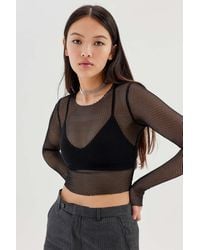 Urban Outfitters - Uo Mimi Semi-sheer Textured Crew Neck Top - Lyst