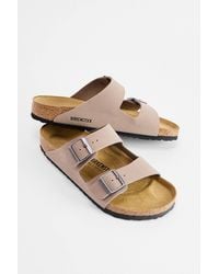 Birkenstock - Grey Taupe Arizona Birko-flor Sandals - Lyst
