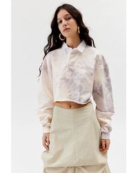 Urban Renewal - Remade Bleached Cropped Rugby Shirt - Lyst