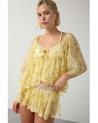 Out From Under - Sweet Like Honey Sheer Lace Trim 2-Piece Set Top - Lyst