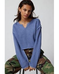 Urban Outfitters - Uo Parker Notch Neck Long Sleeve Top - Lyst
