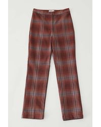uo anna linen mixed plaid midi wrap dress