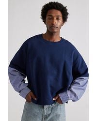 Urban Renewal - Remade Shirting Sleeve Crew Neck Sweatshirt - Lyst