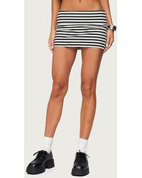 Edikted - Rylan Striped Fold Over Mini Skort - Lyst